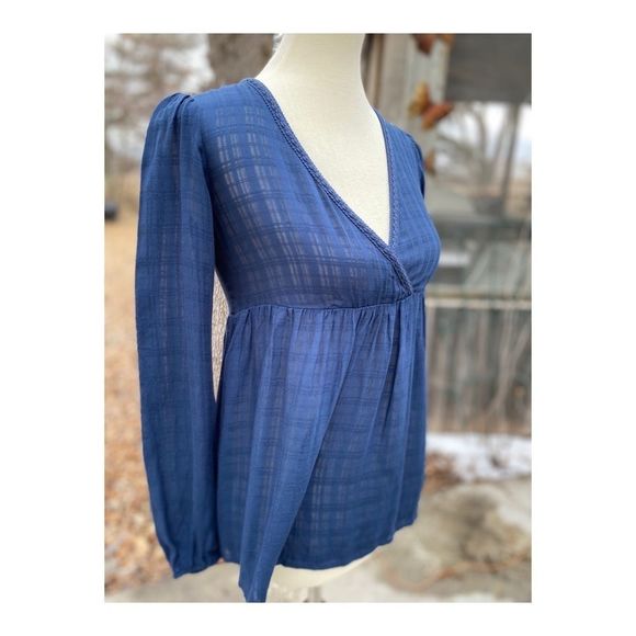 Princess Vera Wang Casual Top Tunic Sheer Blue - Picture 2 of 12